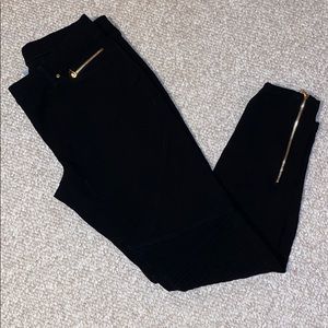 H&M moto black stretchy denim pants